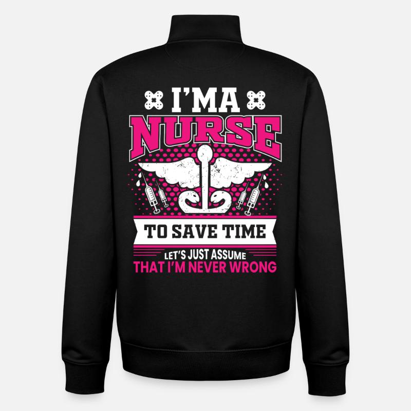 infirmier - Sweat zippé unisexe en coton bio Stanley/Stella - noir