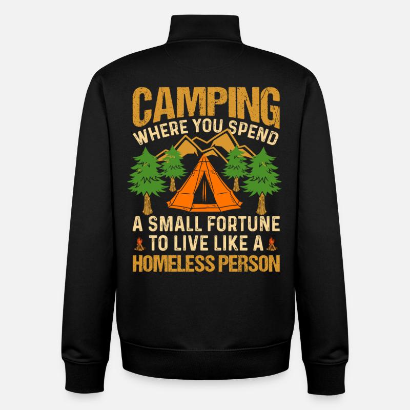Camping - Unisex Organic Zip Sweatshirt by Stanley/Stella - black