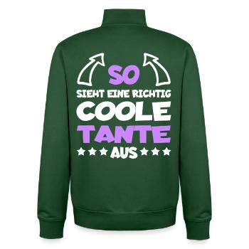 Really Cool Aunt Funny Gift - Unisex Organic Zip Sweatshirt by Stanley/Stella - bottle green - Back - AI Model Male 185 dark (185cm)
