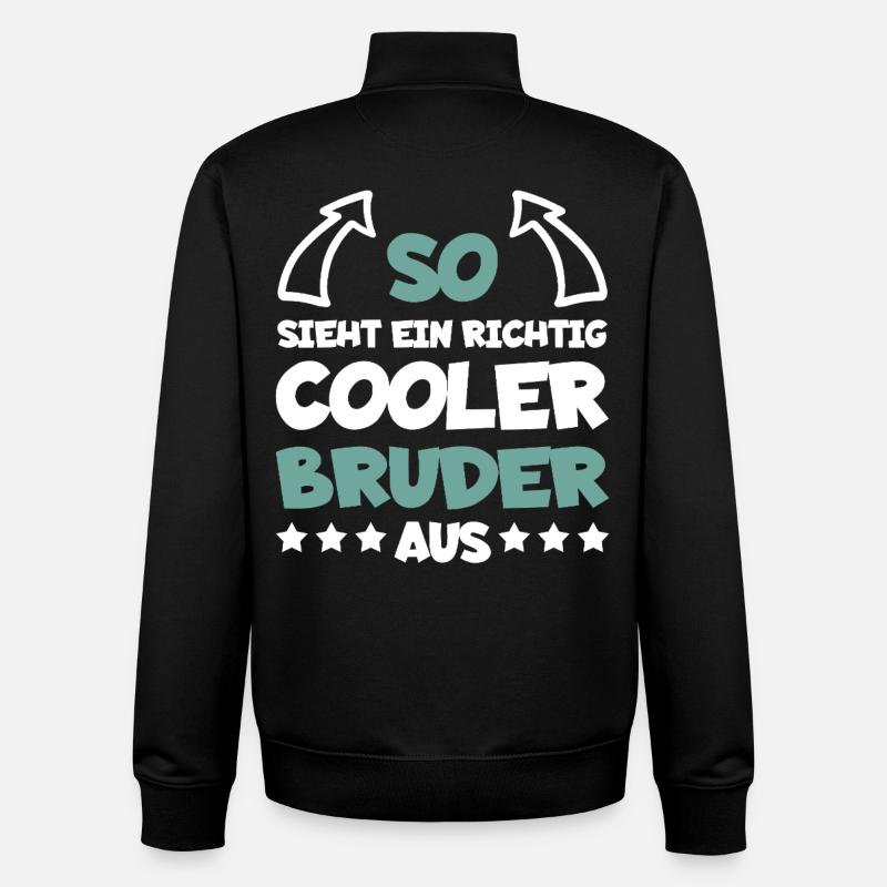 Vraiment cool frère drôle cadeau - Sweat zippé unisexe en coton bio Stanley/Stella - noir