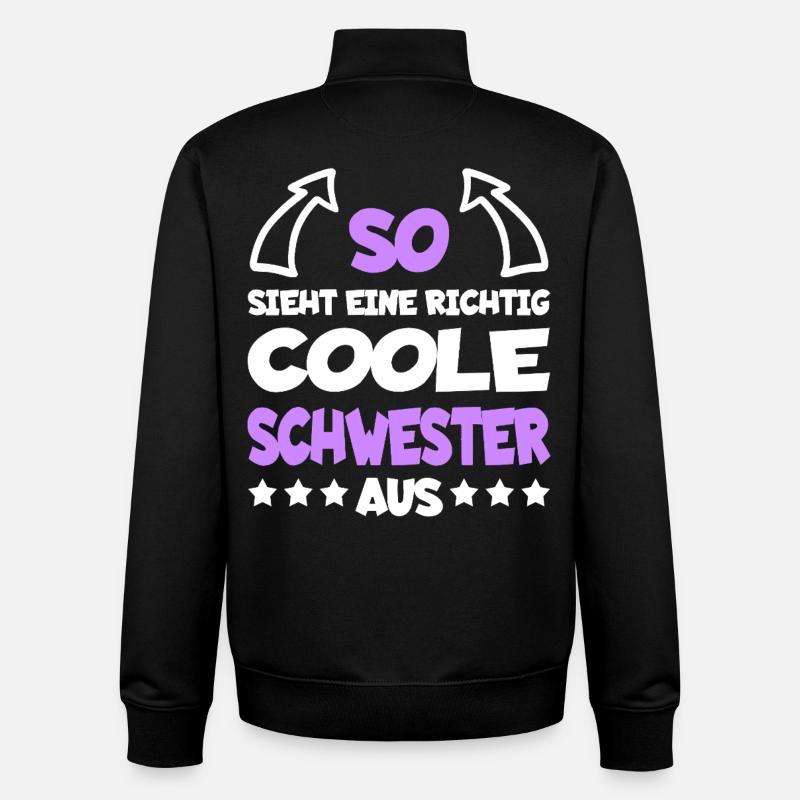 richtigcooleschwesterspreaddew1 - Unisex Organic Zip Sweatshirt von Stanley/Stella - Schwarz