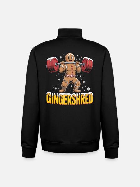 Christmas Gingerbread Pumper Gym Bodybuilding - Unisex Organic Zip Sweatshirt von Stanley/Stella - Schwarz