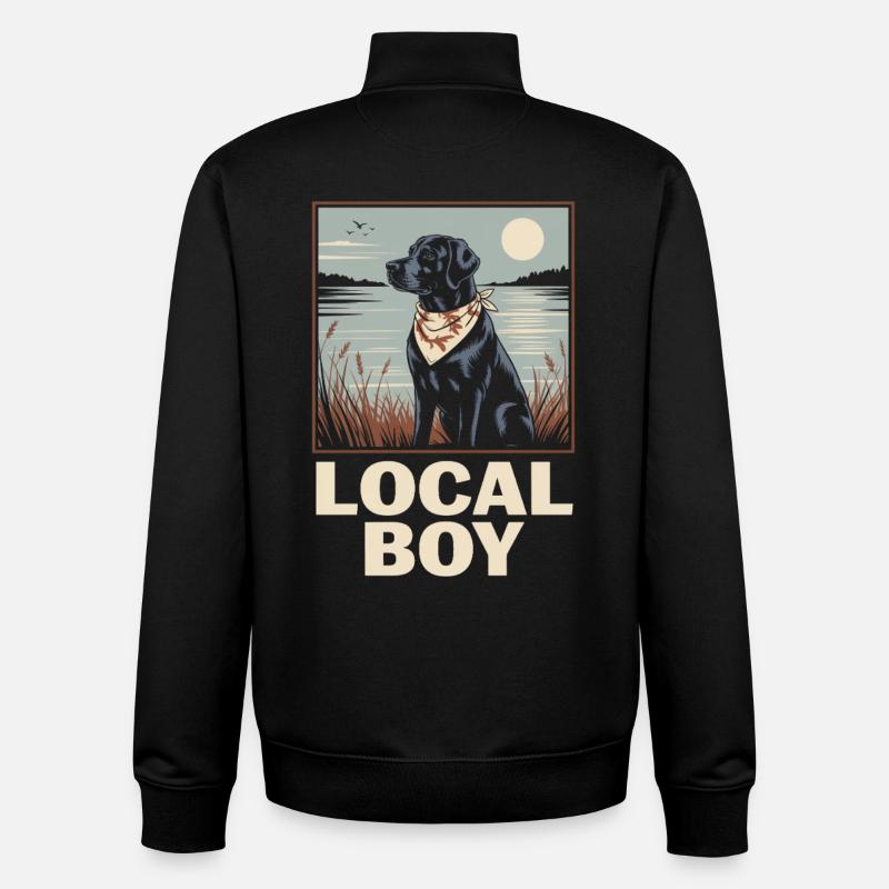 Local Boy Labrador Jagdhund Entenjagd - Unisex Organic Zip Sweatshirt von Stanley/Stella - Schwarz