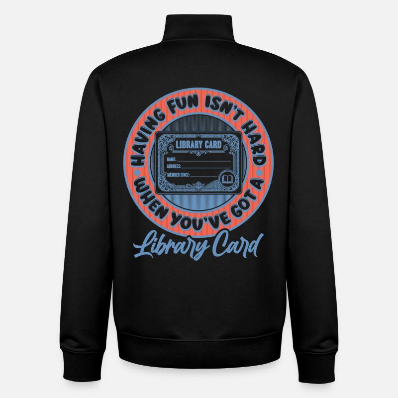 Bibliothécaire de jour Bibliothécaire de lecture - Sweat zippé unisexe en coton bio Stanley/Stella - noir