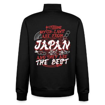 Japanese mother-in-law Japan - Unisex Organic Zip Sweatshirt by Stanley/Stella - black - Back - AI Model Male 185 light (185cm)