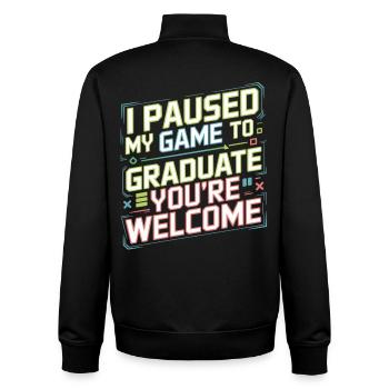 Gaming T-Shirt für Absolventen  - Unisex Organic Zip Sweatshirt von Stanley/Stella - Schwarz - Hinten - AI Model Male 185 light (185cm)