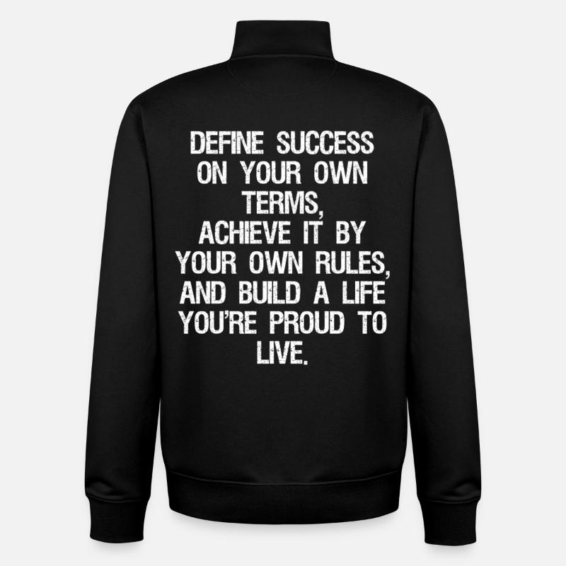 define success on your own terms achieve it by - Unisex Organic Zip Sweatshirt von Stanley/Stella - Schwarz