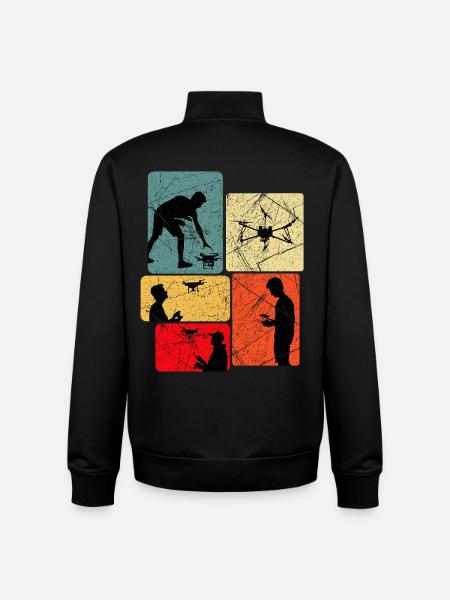 Drones Flying Saying Gift Idea - Unisex Organic Zip Sweatshirt by Stanley/Stella - black