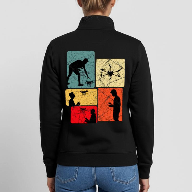 Drones Flying Saying Gift Idea Unisex Organic Zip Sweatshirt by Stanley/Stella
