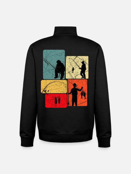 Fishing Anglers - Unisex Organic Zip Sweatshirt by Stanley/Stella - black
