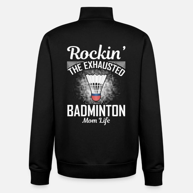 Maman badminton - Sweat zippé unisexe en coton bio Stanley/Stella - noir