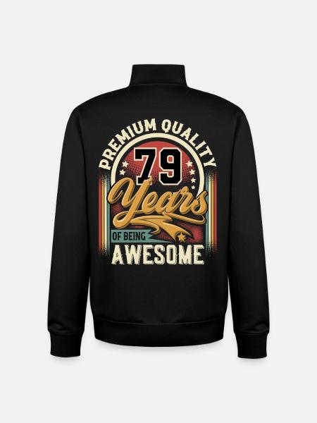 79e anniversaire - Sweat zippé unisexe en coton bio Stanley/Stella - noir