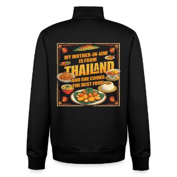 Thai mother-in-law Thailand - Unisex Organic Zip Sweatshirt by Stanley/Stella - black - Back - AI Model Male 185 light (185cm)