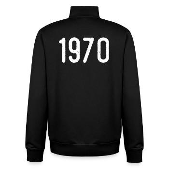 Awesome since 1970 | 1970 gift - Unisex Organic Zip Sweatshirt by Stanley/Stella - black - Back - AI Model Male 185 light (185cm)