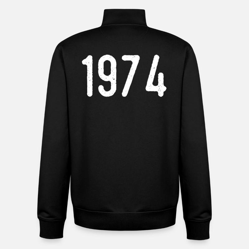 Awesome since 1974 | 1974 Gift - Unisex Organic Zip Sweatshirt by Stanley/Stella - black