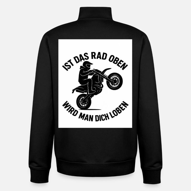 Supermoto Wheelie – La roue est-elle relevée - Sweat zippé unisexe en coton bio Stanley/Stella - noir