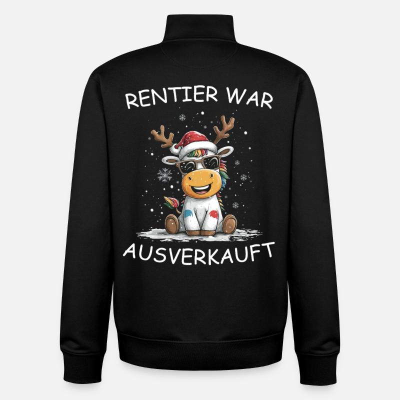 Le renne a été vendu - Sweat zippé unisexe en coton bio Stanley/Stella - noir