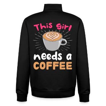 Diese Frau braucht Kaffee - Unisex Organic Zip Sweatshirt von Stanley/Stella - Schwarz - Hinten - AI Model Male 185 light (185cm)