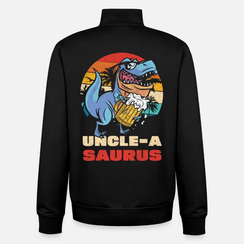 UncleASaurus Bierheld - Unisex Organic Zip Sweatshirt by Stanley/Stella - black