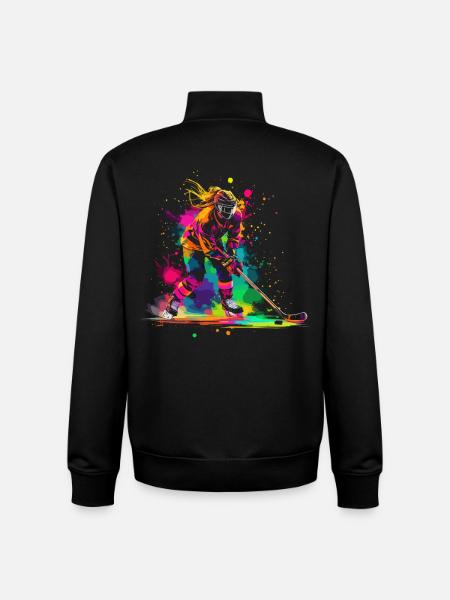 Eishockey Eishockeyspieler Frau - Unisex Organic Zip Sweatshirt by Stanley/Stella - black