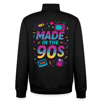 Made in the 90s - Unisex Organic Zip Sweatshirt von Stanley/Stella - Schwarz - Hinten - AI Model Male 185 light (185cm)