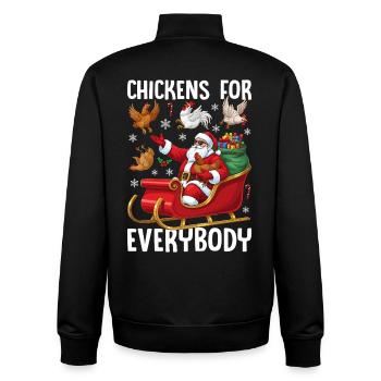 Chickens for Everybody - Unisex Organic Zip Sweatshirt by Stanley/Stella - black - Back - AI Model Male 185 light (185cm)