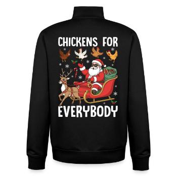 Chickens for Everybody - Unisex Organic Zip Sweatshirt by Stanley/Stella - black - Back - AI Model Male 185 light (185cm)