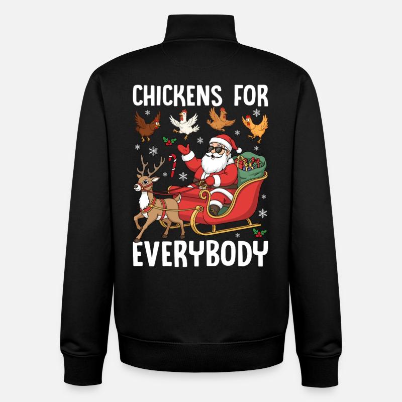 Chickens for Everybody - Unisex Organic Zip Sweatshirt by Stanley/Stella - black