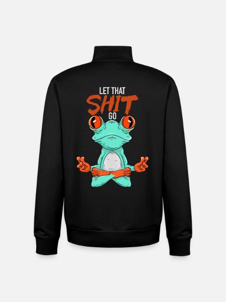 Meditation Yoga Frog - Unisex Organic Zip Sweatshirt by Stanley/Stella - black