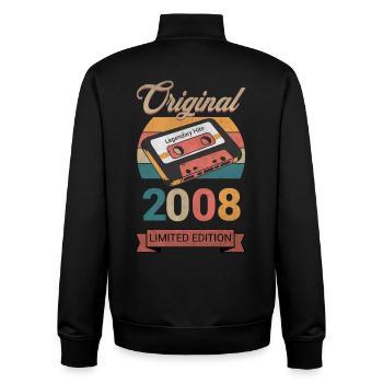 Original 2008 Limited Edition Geburtstag Geschenk - Unisex Organic Zip Sweatshirt von Stanley/Stella - Schwarz - Hinten - AI Model Male 185 light (185cm)
