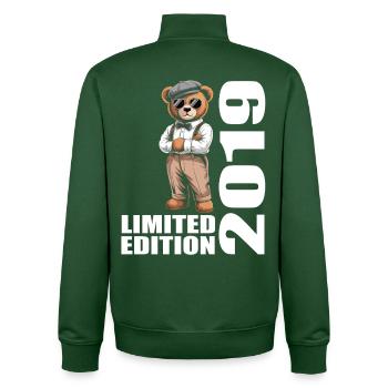 2019 Édition Limitée Ours Anniversaire 2019 - Sweat zippé unisexe en coton bio Stanley/Stella - vert bouteille - Dos - AI Model Male 185 dark (185cm)