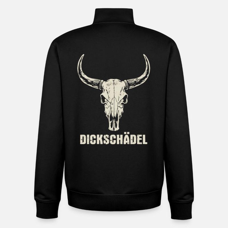 Stierkopf Schädel mit Hörnern - Dickschädel - Unisex Organic Zip Sweatshirt von Stanley/Stella - Schwarz