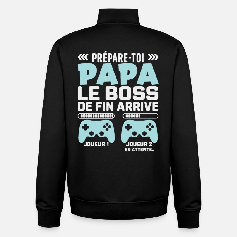 Design Humor Gaming Werdender Vater - Unisex Organic Zip Sweatshirt von Stanley/Stella - Schwarz
