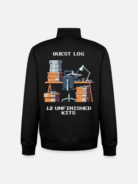 Questlog: 12 unfertige Kits | Modellbau - Unisex Organic Zip Sweatshirt von Stanley/Stella - Schwarz