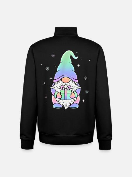 Christmas Gnome Pastel Gradient - Unisex Organic Zip Sweatshirt by Stanley/Stella - black