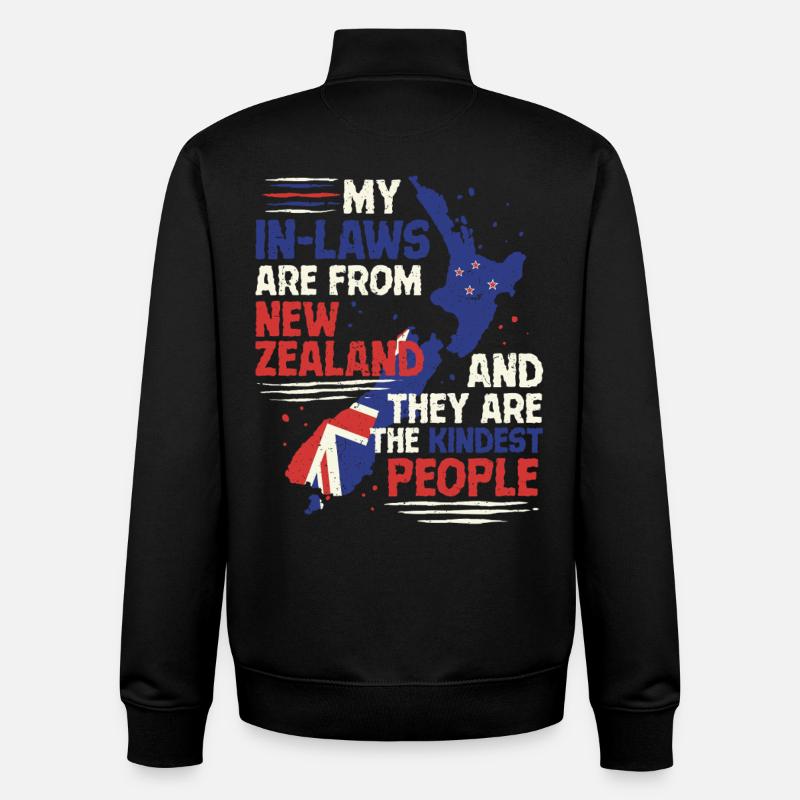 Neuseeland Verwandte Schwiegermutter - Unisex Organic Zip Sweatshirt von Stanley/Stella - Schwarz