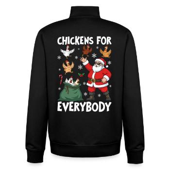 Chickens for Everybody - Unisex Organic Zip Sweatshirt by Stanley/Stella - black - Back - AI Model Male 185 light (185cm)