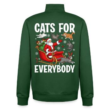 Cats For Everybody - Unisex Organic Zip Sweatshirt von Stanley/Stella - Flaschengrün - Hinten - AI Model Male 185 dark (185cm)