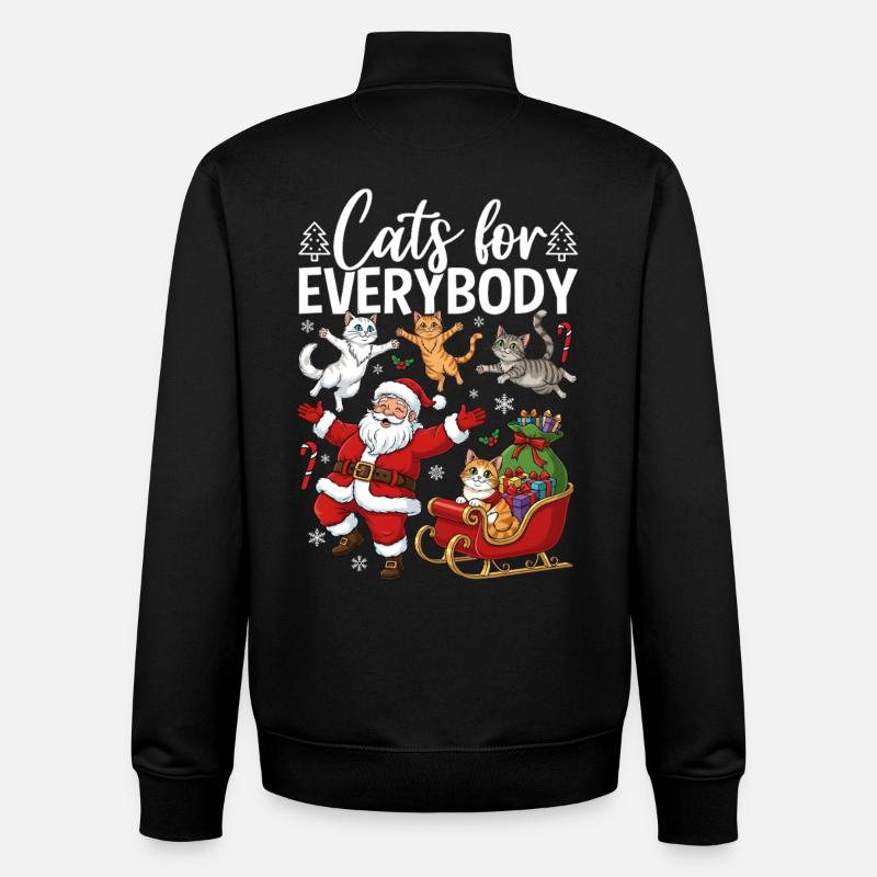 Cats for everybody - Unisex Organic Zip Sweatshirt by Stanley/Stella - black