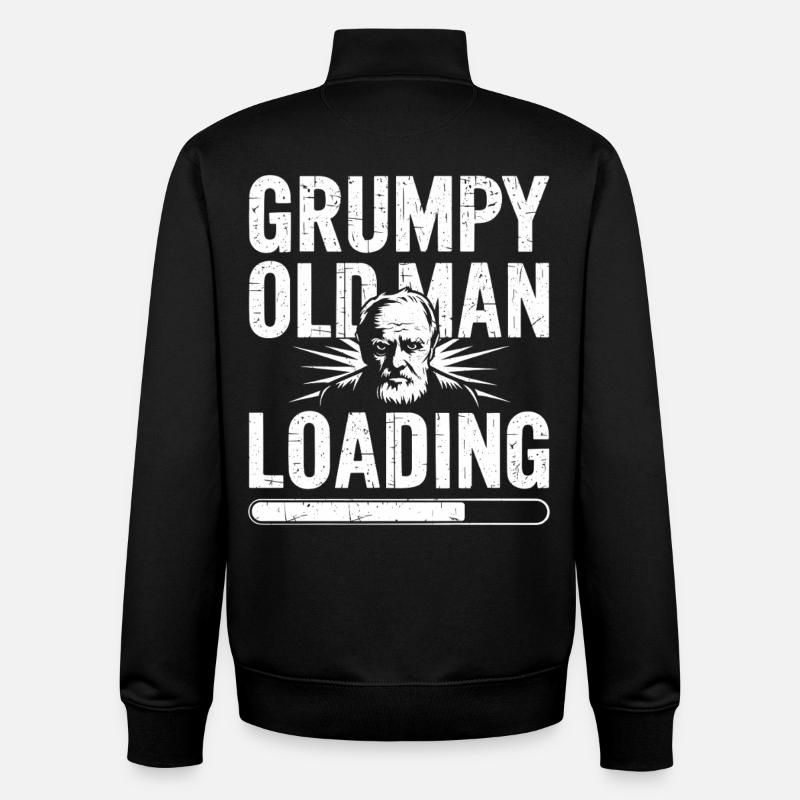 GrumpyOldMan Loading Bar - Unisex Organic Zip Sweatshirt by Stanley/Stella - black