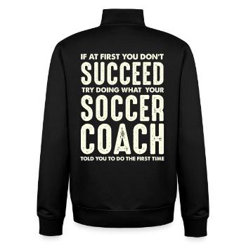 First attempt failed – Coach Spruch - Unisex Organic Zip Sweatshirt by Stanley/Stella - black - Back - AI Model Male 185 light (185cm)