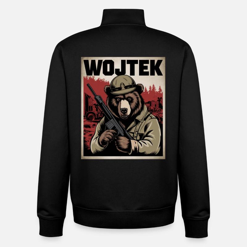 Wojtek Der Kriegsheld Bär - Unisex Organic Zip Sweatshirt von Stanley/Stella - Schwarz