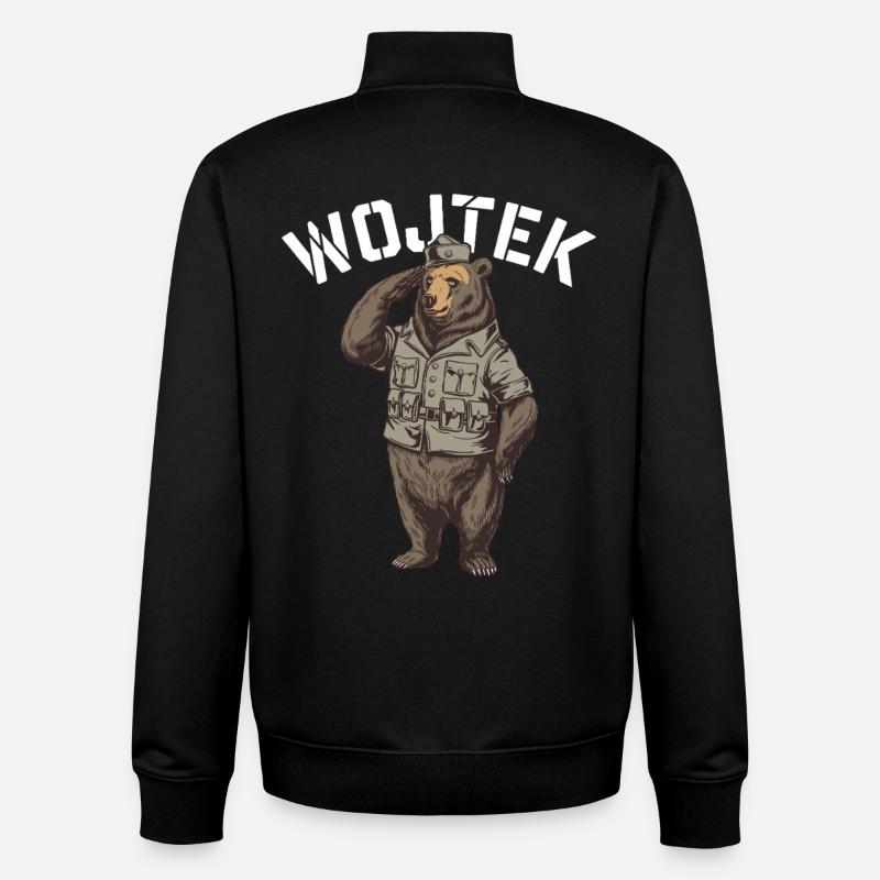 Wojtek Explorer Bear - Unisex Organic Zip Sweatshirt by Stanley/Stella - black