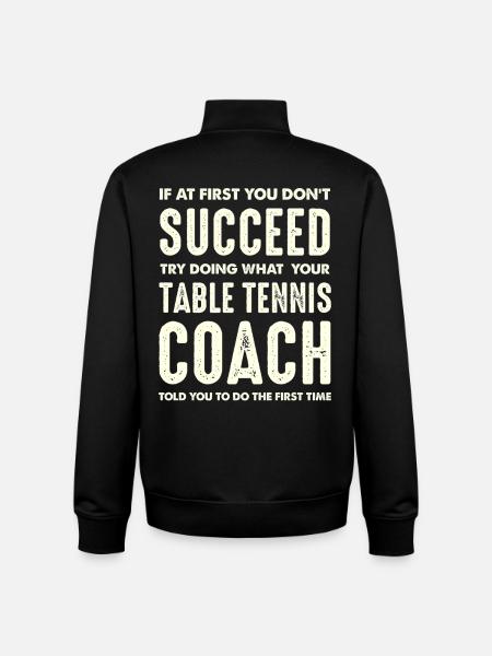 Table Tennis Coach Saying - Unisex Organic Zip Sweatshirt by Stanley/Stella - black