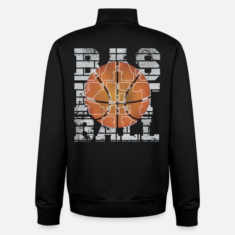 Basket-ball - Sweat zippé unisexe en coton bio Stanley/Stella - noir
