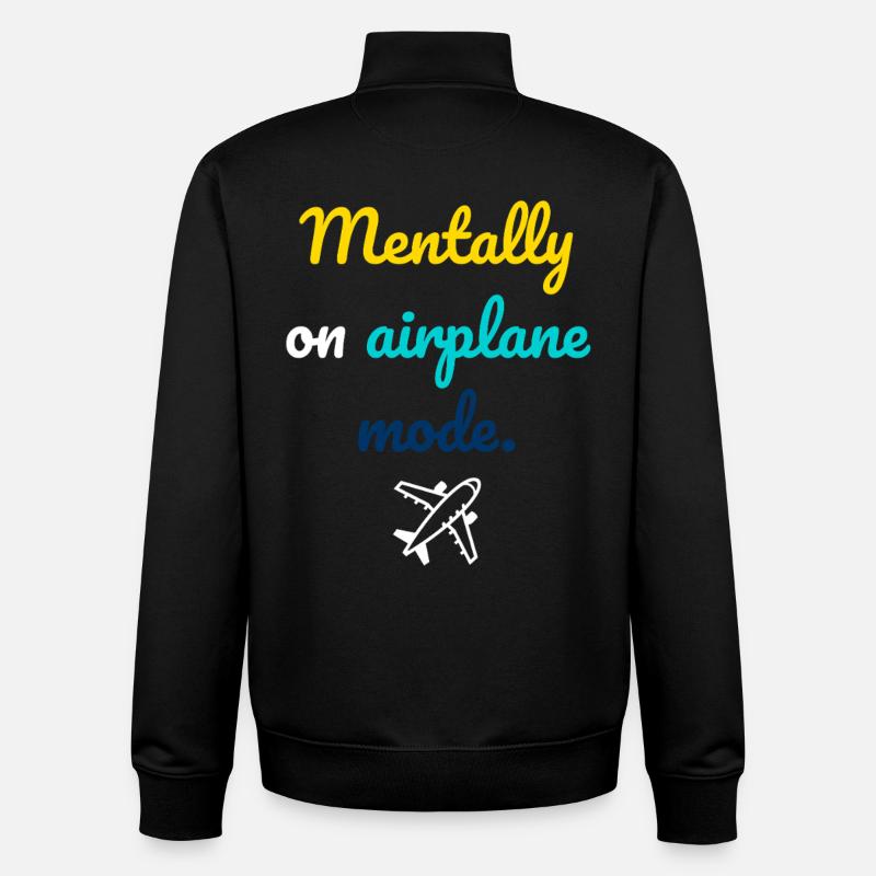 Mode de vol mental - Sweat zippé unisexe en coton bio Stanley/Stella - noir