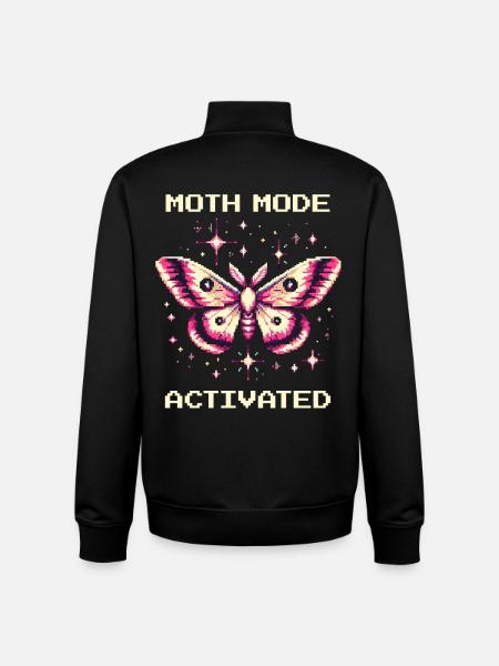 Moth Mode Enabled | Funny Gamer Saying - Unisex Organic Zip Sweatshirt by Stanley/Stella - black