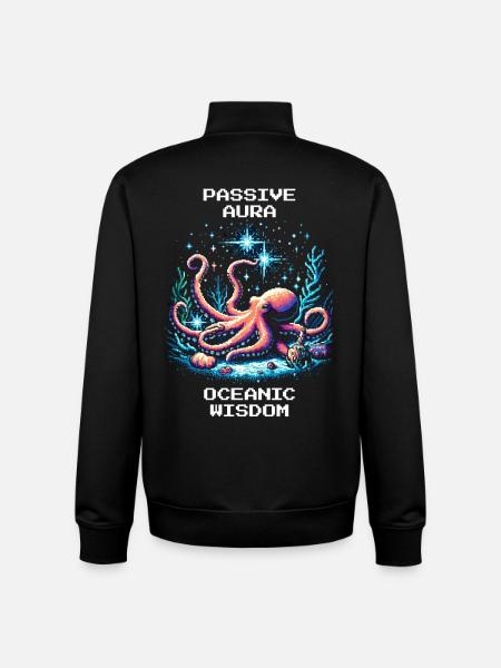 Oceanic Wisdom | Passive Aura Octopus Spell - Unisex Organic Zip Sweatshirt by Stanley/Stella - black