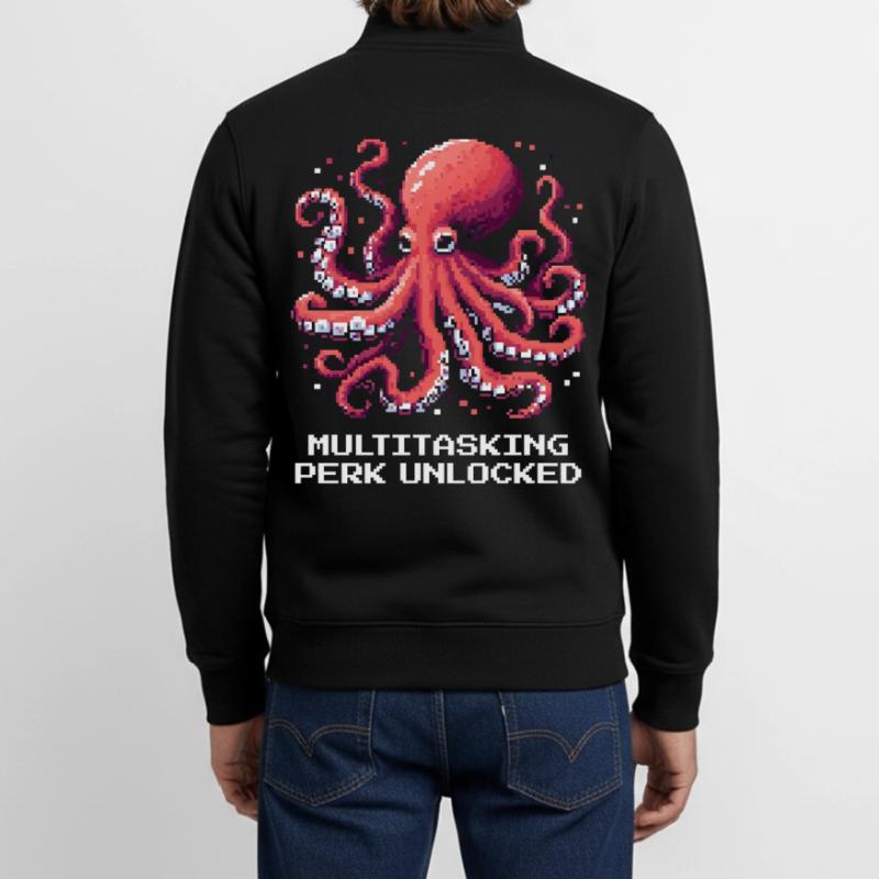 Multitasking Ability Unlocked | Octopus Unisex Organic Zip Sweatshirt by Stanley/Stella