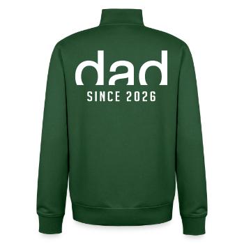 Dad since 2026 | Proud First Dad Gift - Unisex Organic Zip Sweatshirt by Stanley/Stella - bottle green - Back - AI Model Male 185 dark (185cm)